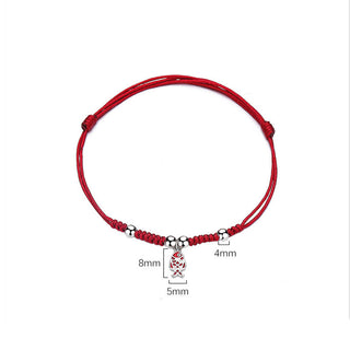 Buddha Gift 925 Sterling Silver Luck Koi Fish Wealth Handcrafted Braided Red Bracelet