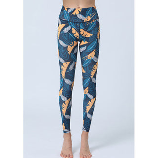 Buddha Gift Leaves Print Pants Sports Fitness Yoga High Waist Leggings Women's Yoga Pants