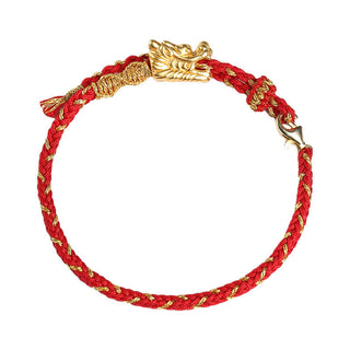 Buddha Gift 999 Sterling Silver Handcrafted Dragon Luck Eight Thread Knot Red String Braided Bracelet