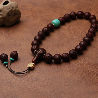 Buddha Gift Tibetan Bodhi Seed Agate Bead Luck Wealth Tassel Charm Wrist Mala