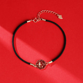 Buddha Gift 925 Sterling Silver Luck Koi Fish Color Change Wealth Handcrafted Braided Bracelet