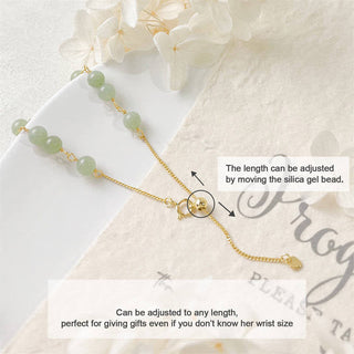 Buddha Gift Unique Natural Hetian Jade 14K Gold filled Luck Beaded Bracelet