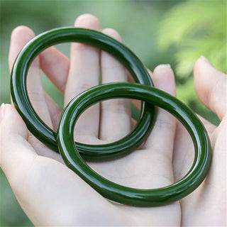 Buddha Gift Cyan Jade Longevity Blessing Bangle Bracelet