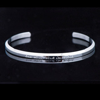 Buddha Gift Six True Words Engraving Titanium Steel Blessing Protection Bracelet