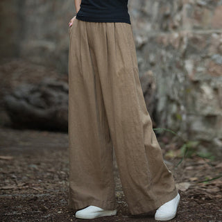 Buddha Gift Retro Wide Leg Pants Casual Women's Yoga Pants With Pockets