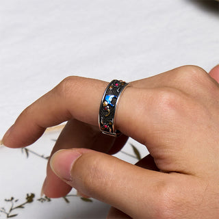 Buddha Gift Colorful Elephant Carved Strength Adjustable Ring