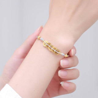 Buddha Gift Copper Coin Fortune Tree Pearl Luck Blue Rope Braided Bracelet