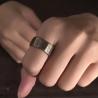 Buddha Gift Tibetan Simple Design Copper Brass Frosted Wealth Ring