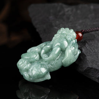 Buddha Gift Jade PiXiu Wealth Luck String Necklace Pendant