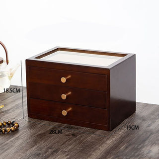 Buddha Gift Retro Solid Wood Jewelry Box Jewelry Storage Box With Drawer