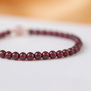 Buddha Gift Natural Garnet Strawberry Quartz Calm Bracelet