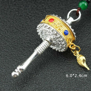 Buddha Gift Tibet Om Mani Padme Hum Prayer Wheel Tassel Bag Car Hanging Decoration