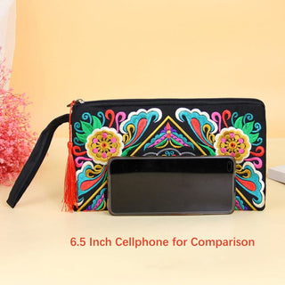 Buddha Gift Dragon Butterfly Cosmos Flower Embroidery Wallet Shopping Purse