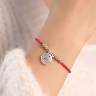 Buddha Gift Handmade 999 Sterling Silver Year of the Dragon Cute Chinese Zodiac Luck Braided Bracelet