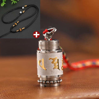 Buddha Gift Tibet Om Mani Padme Hum Shurangama Mantra Titanium Steel Wisdom Amulet Necklace Pendant