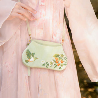 Buddha Gift Luck Embroidery Lotus Koi Fish Rabbit Flower Hanfu Bag Crossbody Bag Shoulder Bag