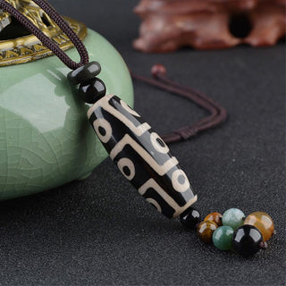Buddha Gift Nine-Eye Dzi Bead Wealth Protection Necklace
