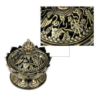 Buddha Gift Tibetan Lotus Shaped Purify Incense Burner