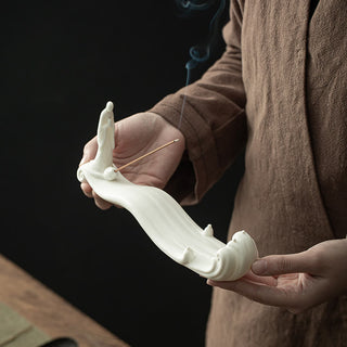 Buddha Gift Buddha Monk Ceramic Sea Wave Mountain Blessing Incense Burner Decoration