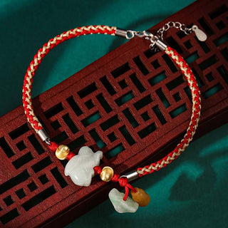 Buddha Gift Chinese Zodiac Jade Prosperity Red String Bracelet Anklet