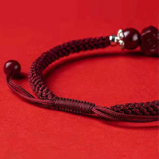 Buddha Gift Handcrafted PiXiu Cinnabar Wealth Luck Braided Bracelet