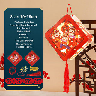 Buddha Gift DIY Good Luck Cute Rabbit Paper Lantern Lamp Mid-Autumn Festival Lantern Decoration