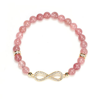 Buddha Gift Natural Strawberry Quartz Positivity Healing Bracelet