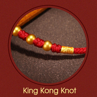 Buddha Gift 999 Gold Beads Luck King Kong Knot Handmade Braided Protection Bracelet