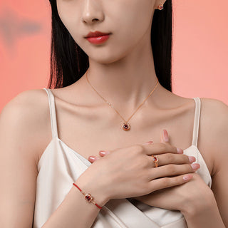 Buddha Gift 925 Sterling Silver Year Of The Dragon Luck Red Zircon Necklace Pendant Bracelet Earrings Ring (Extra 30% Off | USE CODE: FS30)