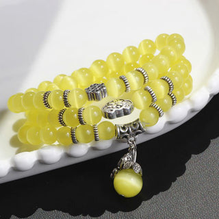 Buddha Gift Cat Eye PiXiu Support Triple Wrap Bracelet