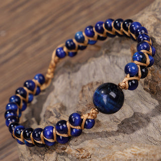 Buddha Gift Divine Blue Tiger Eye Stone Protection Bracelet