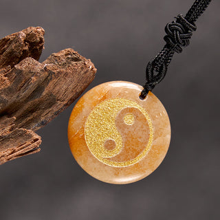 Buddha Gift Various Crystal Amethyst Tiger Eye Green Aventurine Yin Yang Spiritual Necklace Pendant