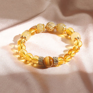 Buddha Gift Citrine Generosity Prosperity Beaded Bracelet