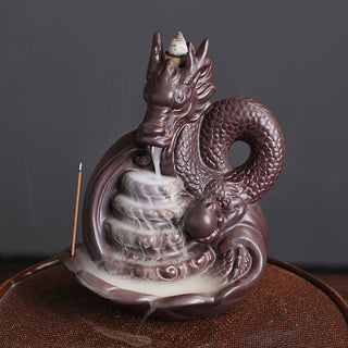 Buddha Gift Dragon Pattern Success Ceramic Incense Burner Decoration