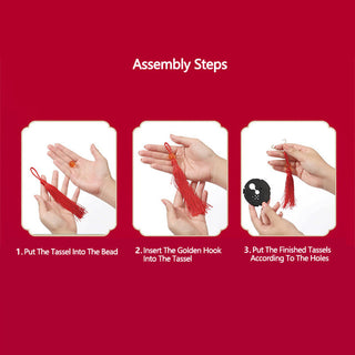 Buddha Gift DIY Lotus Flower Dragon Lantern Tassel Lamp Decoration