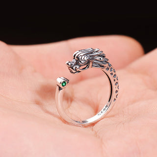 Buddha Gift Vintage Dragon Design Success Strength Adjustable Ring