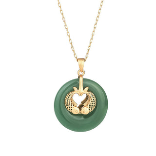 Buddha Gift Cyan Jade Koi Fish Luck Necklace Pendant