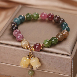 Buddha Gift Natural Colorful Tourmaline Flower Bead Love Bracelet