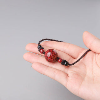 Buddha Gift Natural Cinnabar Stones Bead Blessing Necklace Pendant
