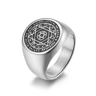Buddha Gift 12 Constellations of the Zodiac Star of David Protection Ring