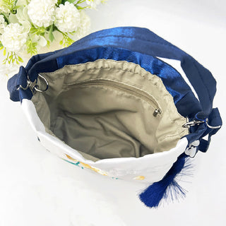 Buddha Gift Suzhou Embroidery Rabbit Lotus Epiphyllum Peony Magnolia Silk Tote Crossbody Bag Shoulder Bag Handbag