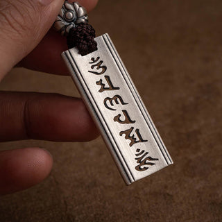 Buddha Gift 999 Sterling Silver Om Mani Padme Hum Engraved Lotus Wisdom Necklace Pendant