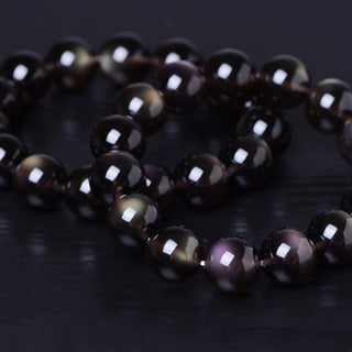Buddha Gift Natural Rainbow Obsidian Positive Bracelet