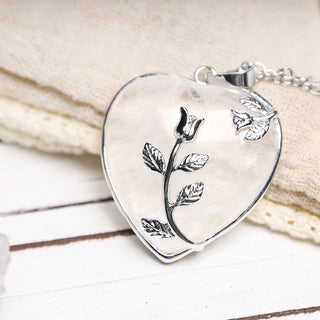 Buddha Gift Natural Healing Crystals Heart Pendant Necklaces