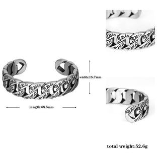 Buddha Gift Tibetan Om Mani Padme Hum Mantra Titanium Steel Peace Cuf Bangle Bracelet