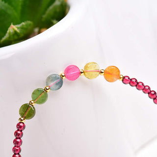 Buddha Gift Garnet Tourmaline Butterfly Protection Bracelet Anklet