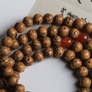 Buddha Gift 108 Mala Beads Bodhi Seed Red Agate Auspiciousness Bracelet
