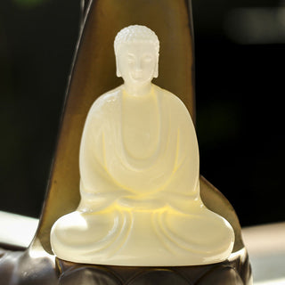 Buddha Gift Led Buddha Hand Backflow Smoke Fountain Healing Ceramic Stick Incense Burner Decoration