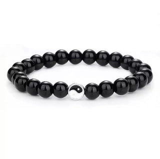 Buddha Gift 3pcs Natural White Turquoise Frosted Stone Bead Yin Yang Wealth Bracelet