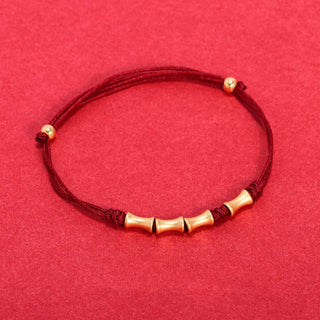 Buddha Gift 925 Sterling Silver Bamboo Design Protection Luck Braided Bracelet